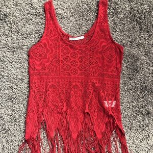 Boho fringe tank